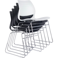 Chaises empilables, Polypropyl&egrave;ne, Hauteur 32", Capacit&eacute; 250 lb, Noir Oxymax Inc