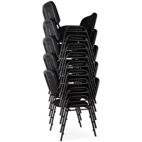 Chaises empilables, Tissu, Hauteur 32", Capacit&eacute; 250 lb, Noir Oxymax Inc