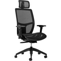 Format+ High-Back Weight-Sensing Synchro-Tilter with Headrest, Mesh, Black, 300 lbs. Capacity Oxymax Inc