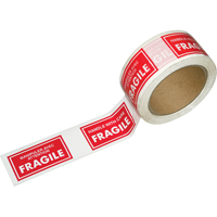 Pre-Printed Message Tapes, 1-7/8" W, White on Red Oxymax Inc