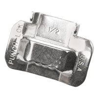 Buckles for Portable Stainless Steel Strapping, Stainless Steel, Fits Strap Width 1/2" PE312 | Oxymax Inc