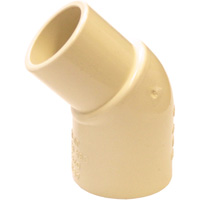 Flowguard Gold 45° Street Elbow Fitting, Spigot x Hub, CPVC, 1/2" Oxymax Inc