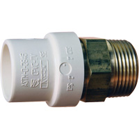 Threaded Pipe Adapter, Hub x MPT, 1" Dia., Brass/CPVC Oxymax Inc