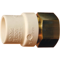 Threaded Pipe Adapter, Hub x FPT, 1" Dia., Brass/CPVC Oxymax Inc