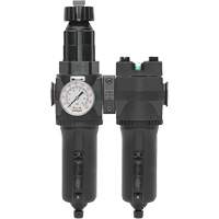 Filtre/r&eacute;gulateur + filtre coalescent drain manuel avec bol en m&eacute;tal Modulair 400, 1/4" NPT, 200 psi, Capacit&eacute; de 9,1 oz liq. Oxymax Inc