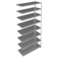 Shelving Unit, Galvanized Steel, Slotted Angle, 275 lbs. Capacity, 48" W x 96" H x 18" D Oxymax Inc