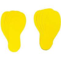 Floor Marking Labels, Footprint, 12" L x 3.75" W, Yellow, Vinyl Oxymax Inc