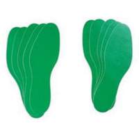 Floor Marking Labels, Footprint, 12" L x 3.75" W, Green, Vinyl Oxymax Inc