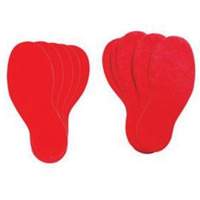 Floor Marking Labels, Footprint, 12" L x 3.75" W, Red, Vinyl Oxymax Inc