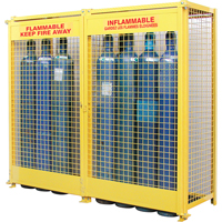 Armoires pour cylindres à gaz, nbre de bouteilles: 20, 88" , 30" , 74" , Jaune SAF848 | Oxymax Inc