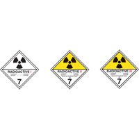 &eacute;tiquettes d'exp&eacute;dition TMD, Classe 7, Radioactif I, Papier Oxymax Inc