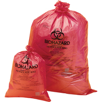 Sacs pour déchets à risque biologique - orange rouge, Biorisque, 23" lo x 19" la, 0,0317 mm, 200 /pqt SAM047 | Oxymax Inc