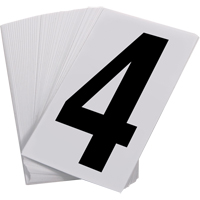 Numéros autocollants, 4, 3-1/2" h, Noir sur blanc SAO092 | Oxymax Inc