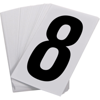 Numéros autocollants, 8, 3-1/2" h, Noir sur blanc SAO093 | Oxymax Inc