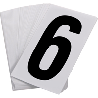 Numéros autocollants, 6, 3-1/2" h, Noir sur blanc SAO094 | Oxymax Inc