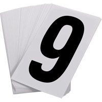 Numéros autocollants, 9, 3-1/2" h, Noir sur blanc SAO109 | Oxymax Inc