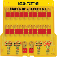 Lockout Station, Thermoplastic Padlocks, 20 Padlock Capacity, Padlocks Included Oxymax Inc