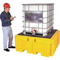 IBC Spill Pallet Plus&reg; With Drain, 365 US gal. Spill Capacity, 62" x 62" x 28" Oxymax Inc