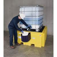 IBC Spill Pallet Plus&reg; With Drain, 365 US gal. Spill Capacity, 62" x 62" x 28" Oxymax Inc
