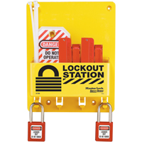 Compact Lockout Station, Thermoplastic Padlocks, 4 Padlock Capacity, Padlocks Included Oxymax Inc