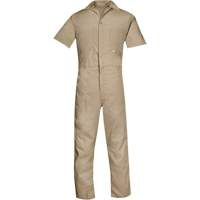 Short Sleeved Coveralls, Men's, Tan, Size Small Oxymax Inc