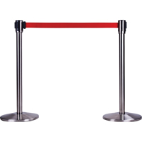 Poteau r&eacute;cepteur pour barri&egrave;res sur pieds pour le contr&ocirc;le des foules, Hauteur de 35", Acier inoxydable Oxymax Inc