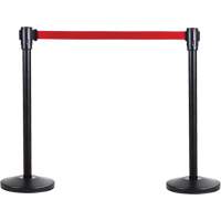 Poteau r&eacute;cepteur pour barri&egrave;res sur pieds pour le contr&ocirc;le des foules, Hauteur de 35", Noir Oxymax Inc