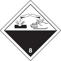 &eacute;tiquettes d'exp&eacute;dition TMD, Classe 8, Corrosifs, Vinyle Oxymax Inc