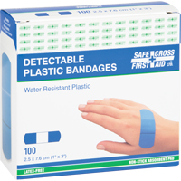 Bandages, Rectangular/Square, 3", Plastic Metal Detectable, Sterile Oxymax Inc