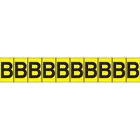 Individual Adhesive Letter Markers, B, 1" H, Black on Yellow Oxymax Inc