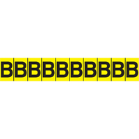 Repères adhésifs à lettres individuelles, E, 1" h, Noir sur jaune SC747 | Oxymax Inc