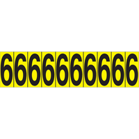 Repères adhésifs à chiffres individuels, 6, 1-15/16" h, Noir sur jaune SC837 | Oxymax Inc