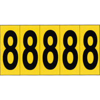 Repères adhésifs à chiffres individuels, 8, 3-7/8" h, Noir sur jaune SC849 | Oxymax Inc