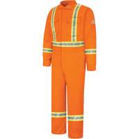 Flame-Resistant Coveralls with Reflective Trim, Size 38, Orange, 12.2 cal/cm² Oxymax Inc