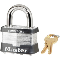Laminated Padlock, Silver, Keyed Alike, Laminated Steel, 2" Width Oxymax Inc
