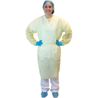 Isolation Gowns with Ties, X-Large, Yellow, Polypropylene Oxymax Inc