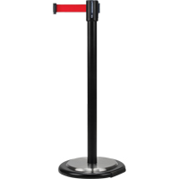 Barri&egrave;res sur pieds pour le contr&ocirc;le des foules, Acier, 35" h, Ruban Rouge, Longueur du ruban 12' Oxymax Inc