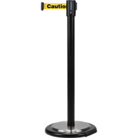 Barri&egrave;res sur pieds pour le contr&ocirc;le des foules, Acier, 35" h, Ruban Jaune, Longueur du ruban 7' Oxymax Inc