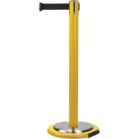 Barri&egrave;res sur pieds pour le contr&ocirc;le des foules, Acier, 35" h, Ruban Noir, Longueur du ruban 7' Oxymax Inc