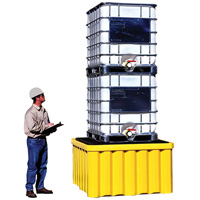 Ultra-IBC Spill Pallet&reg; with Drain, 400 US gal. Spill Capacity, 58.75" x 58.75" x 33" Oxymax Inc