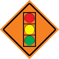 Stop Light Roll-Up Traffic Sign, 29-1/2" x 29-1/2", Vinyl, Pictogram Oxymax Inc