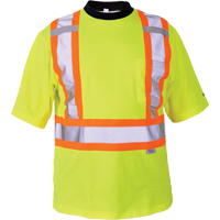 Safety T-Shirt, Polyester, Medium, High Visibility Lime-Yellow Oxymax Inc