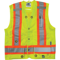 Surveyor Safety Vest, High Visibility Lime-Yellow, Small, Polyester Oxymax Inc