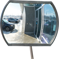 Miroir convexe rectangulaire/rond avec bras télescopique, 12" h x 18" la, Intérieur/Extérieur SDP528 | Oxymax Inc