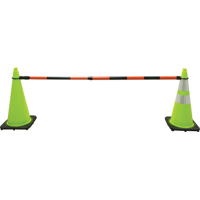 Retractable Cone Bar, 7' 5" Extended Length, Black/Orange Oxymax Inc