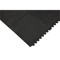 Tapis antifatigue, Lisse, 3' x 3' x 1/2", Noir, Caoutchouc naturel Oxymax Inc