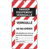 Étiquettes de verrouillage, Plastique, 3" la x 5-3/4" h, Français SE343 | Oxymax Inc