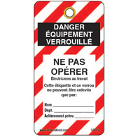 &eacute;tiquettes de verrouillage, Plastique, 3" la x 5-3/4" h, Français Oxymax Inc