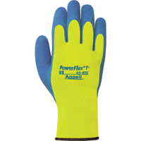 PowerFlex&reg; T° Hi Viz 80-400 Gloves, 7/Small, Rubber Latex Coating, 7 Gauge, Terry Shell Oxymax Inc
