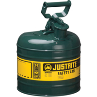 Bidons s&eacute;curitaires, Type I, Acier, 2 gal. US, Vert, Homologu&eacute; FM/List&eacute; UL/ULC Oxymax Inc